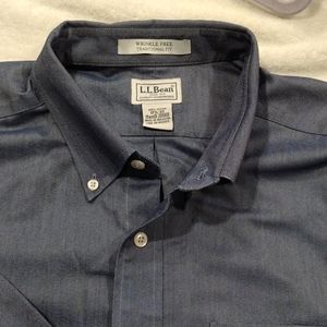L.L. bean navy blue 17 1/2 (xl) Long sleeve button down shirt